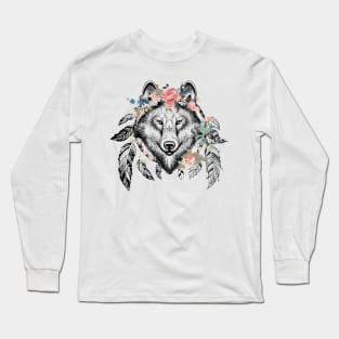 Wolf Boho T-shirt Long Sleeve T-Shirt